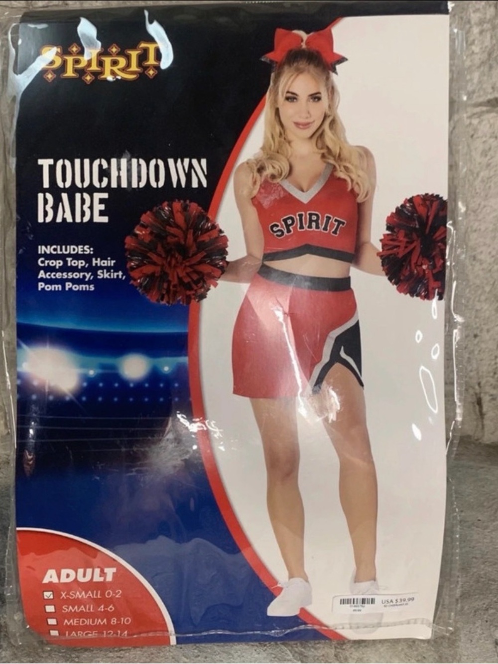 Spirit Red and Black Touchdown Babe Cheerleader Costume